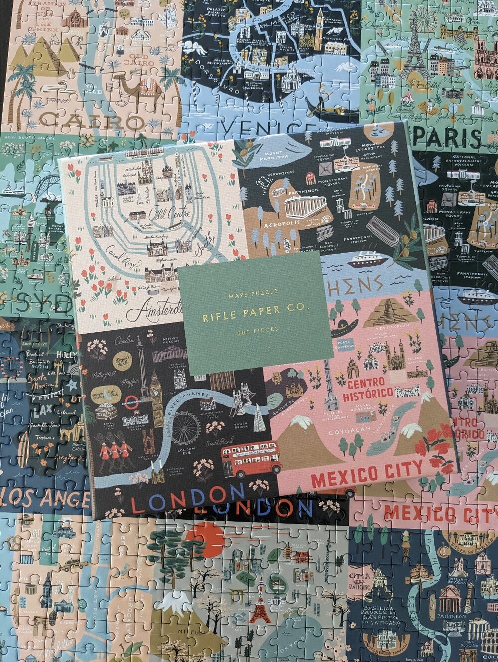Rifle Paper Co. 500 Piece Maps Puzzle - Picture 7 of 8